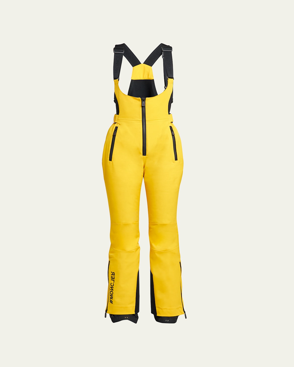Moncler Half-zip Belted Ski Suit In Multi