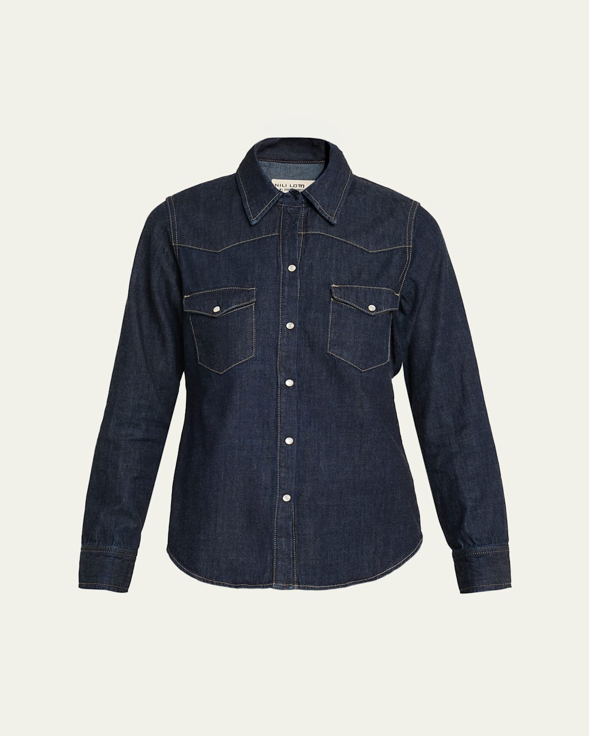 Nili Lotan Travis Denim Western Shirt In Blue