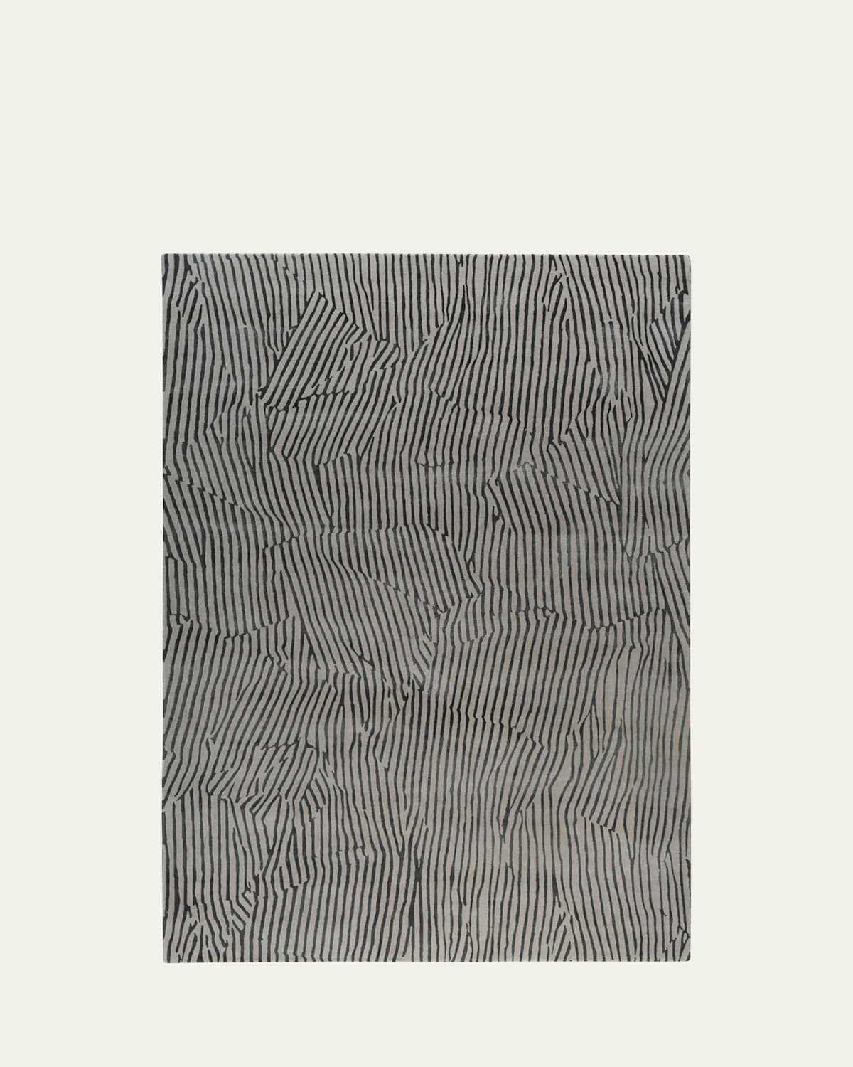 The Rug Company X Kelly Wearstler Avant Graphite Hand-knotted Rug, 8' X 10' In Black, White Multi