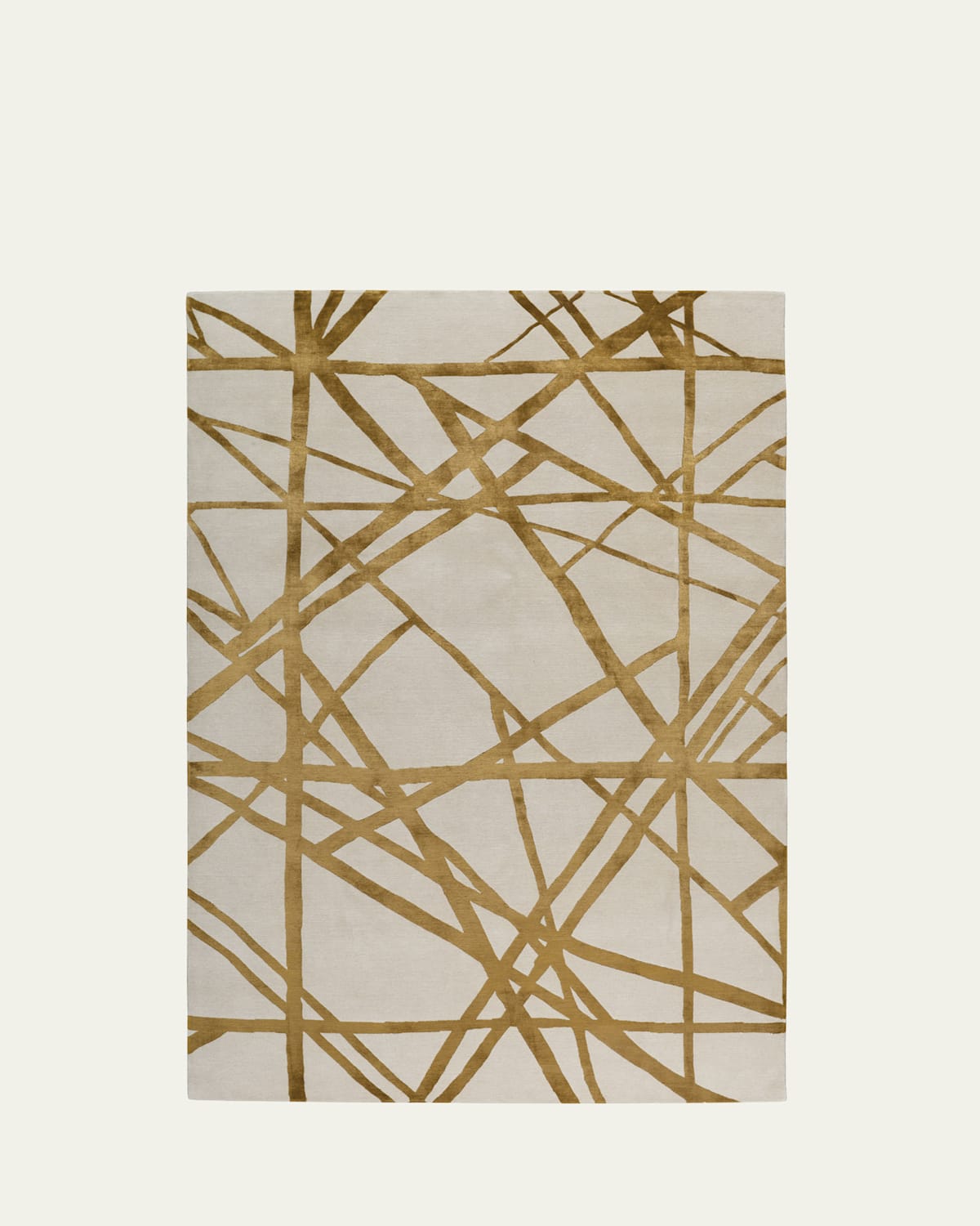 The Rug Company X Kelly Wearstler Channels Copper Hand-knotted Rug, 8' X 10' In Beige, Copper, Bronze