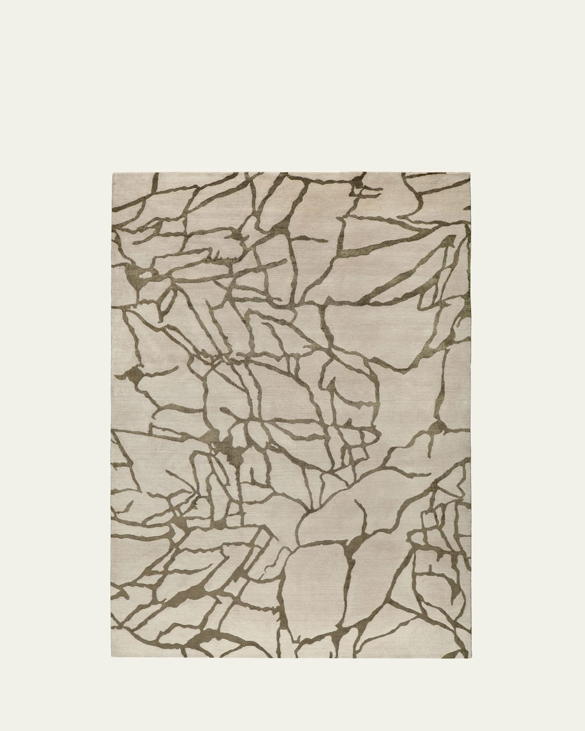 The Rug Company X Kelly Wearstler Tracery Hand-knotted Rug, 6' X 9' In Gray, Cream, Green