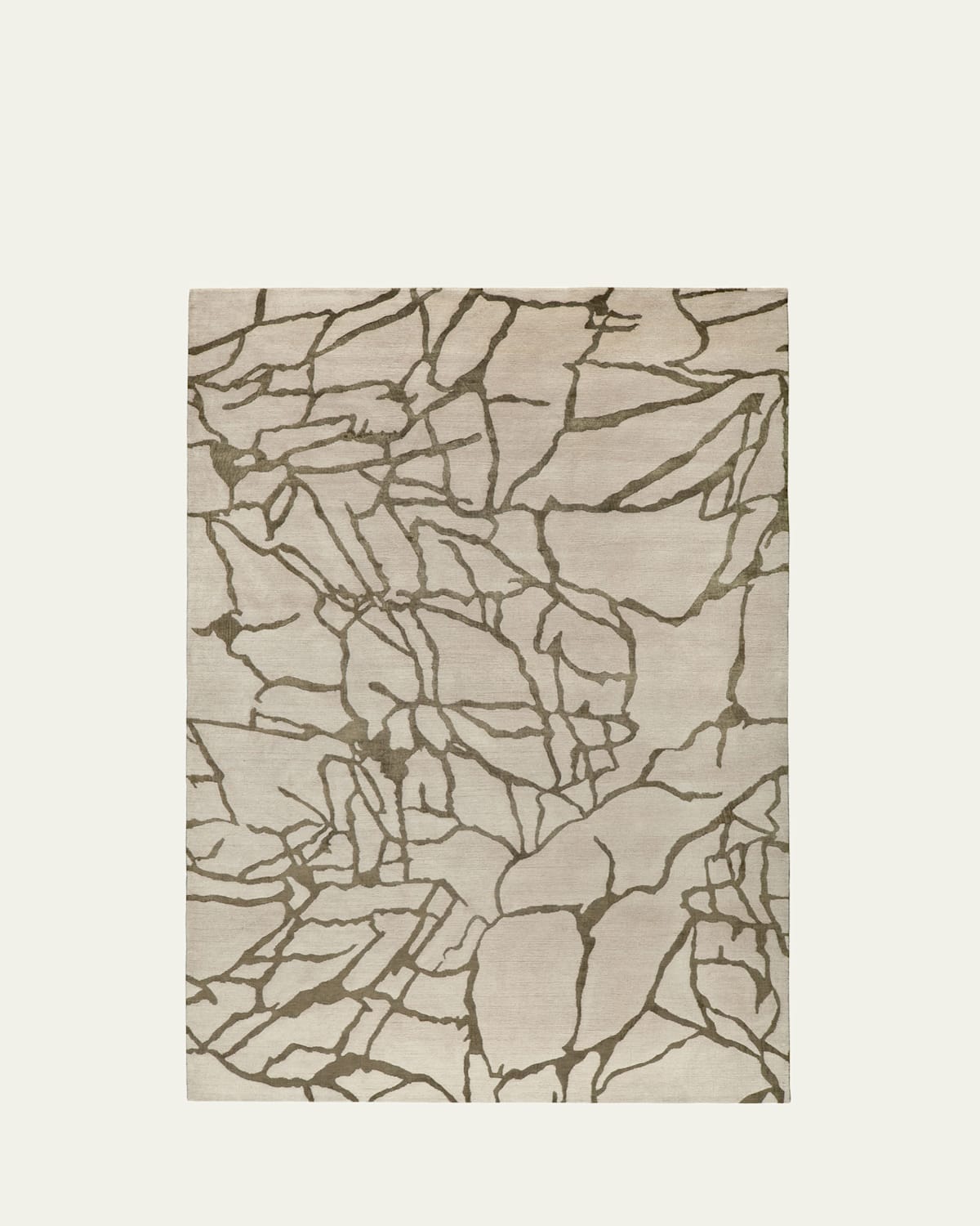 The Rug Company X Kelly Wearstler Tracery Hand-knotted Rug, 9' X 12' In Gray, Cream, Green