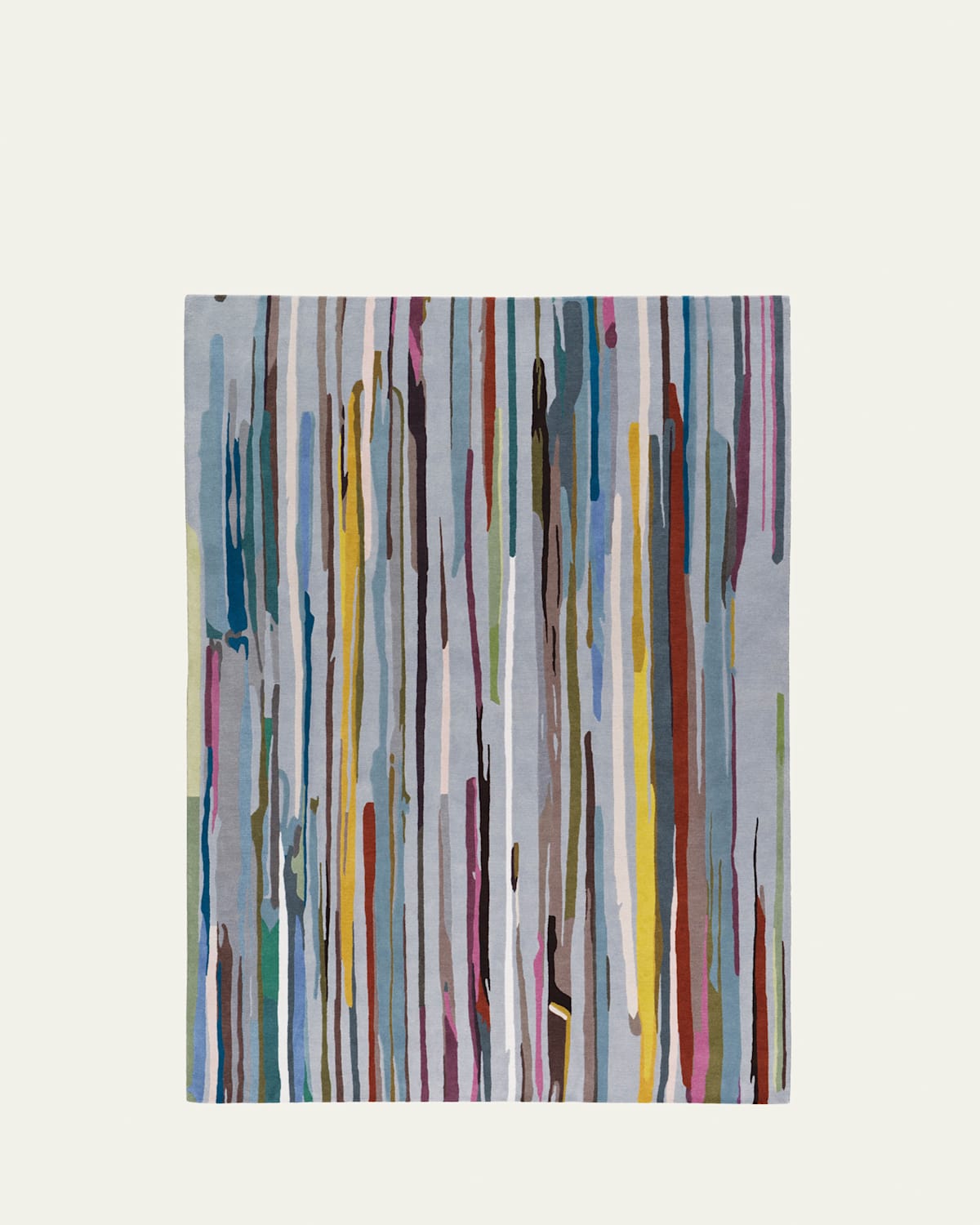 The Rug Company X Paul Smith Paint Stripe Hand-knotted Rug, 8' X 10' In Red, Blue, Gray Multi