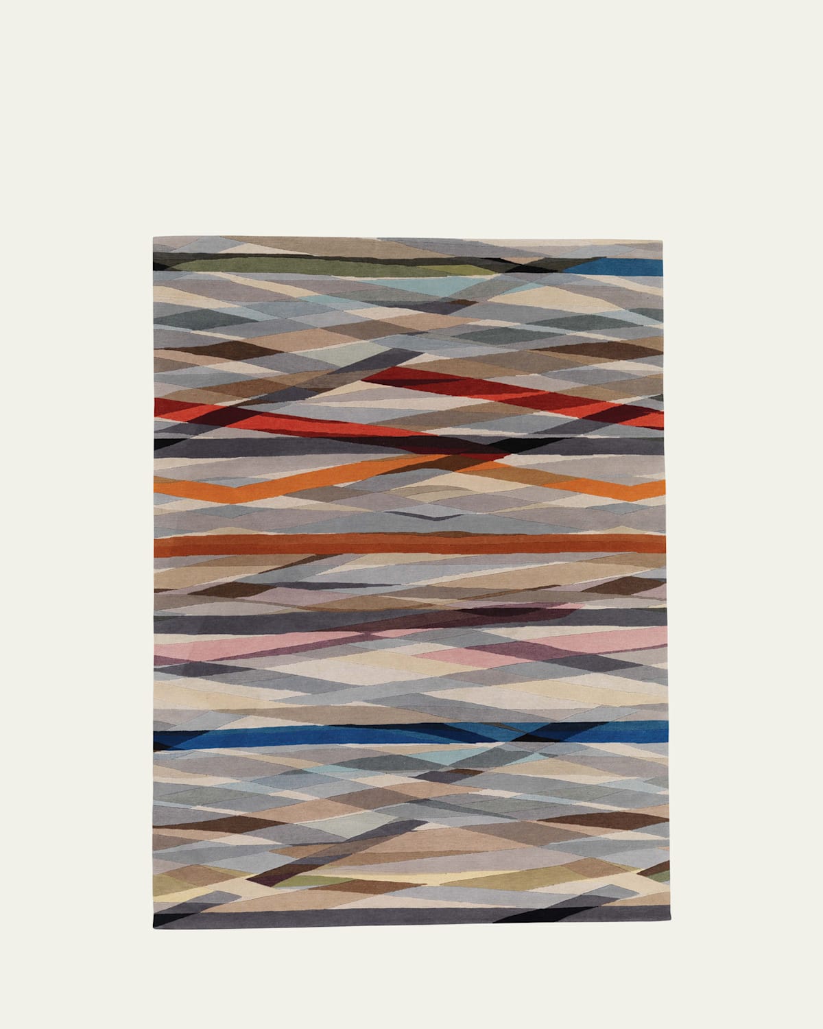The Rug Company X Paul Smith Carnival Hand-knotted Rug, 6' X 9' In Red, Blue, Gray Multi