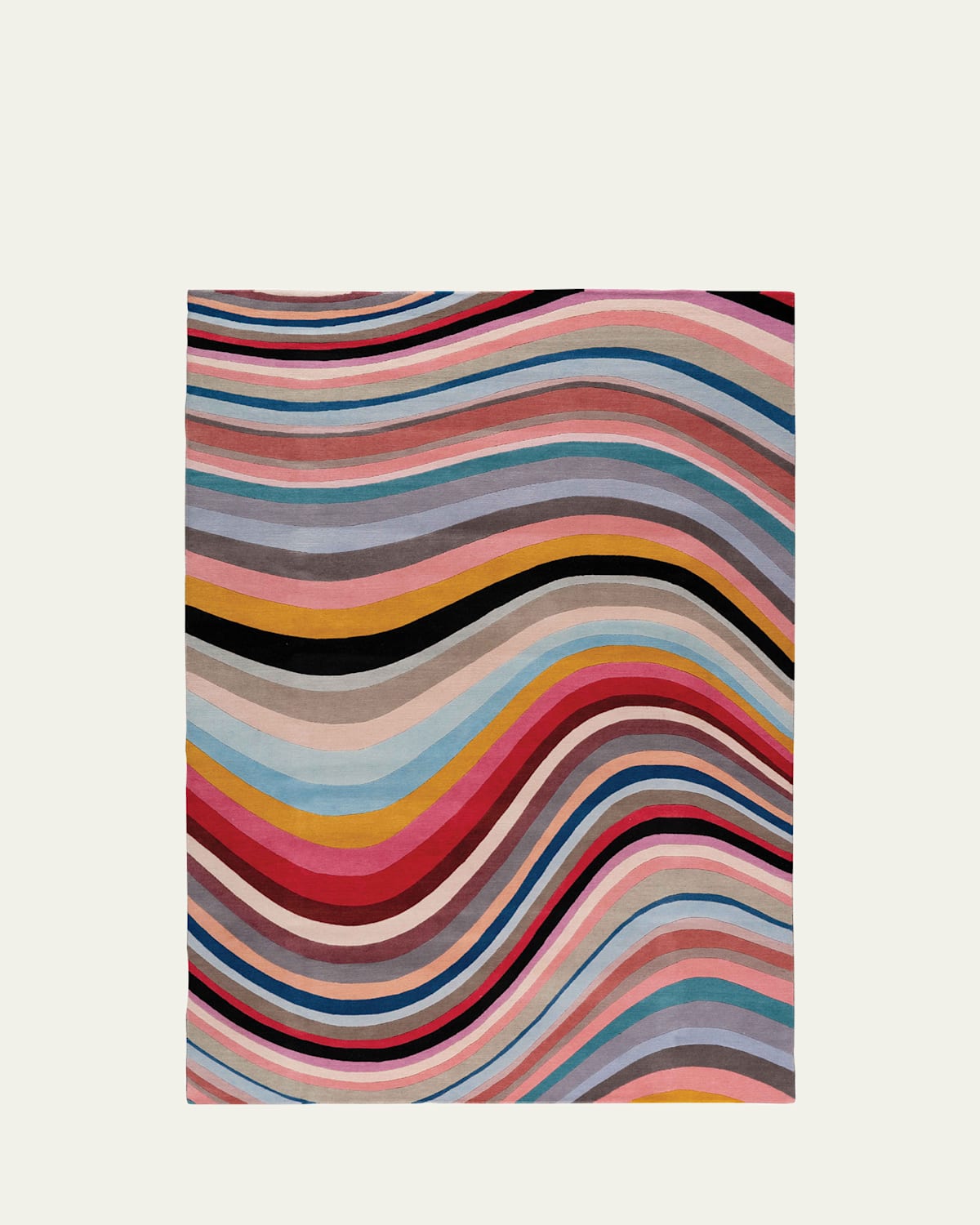 The Rug Company X Paul Smith Modern Swirl Hand-knotted Rug, 6' X 9' In Pink, Orange, Red Multi