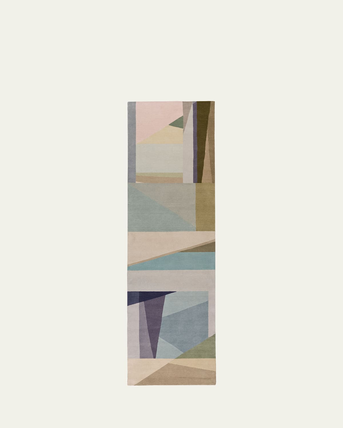 The Rug Company X Paul Smith Refraction Light Hand-knotted Runner, 3' X 10' In Gray,blue, Purple Multi