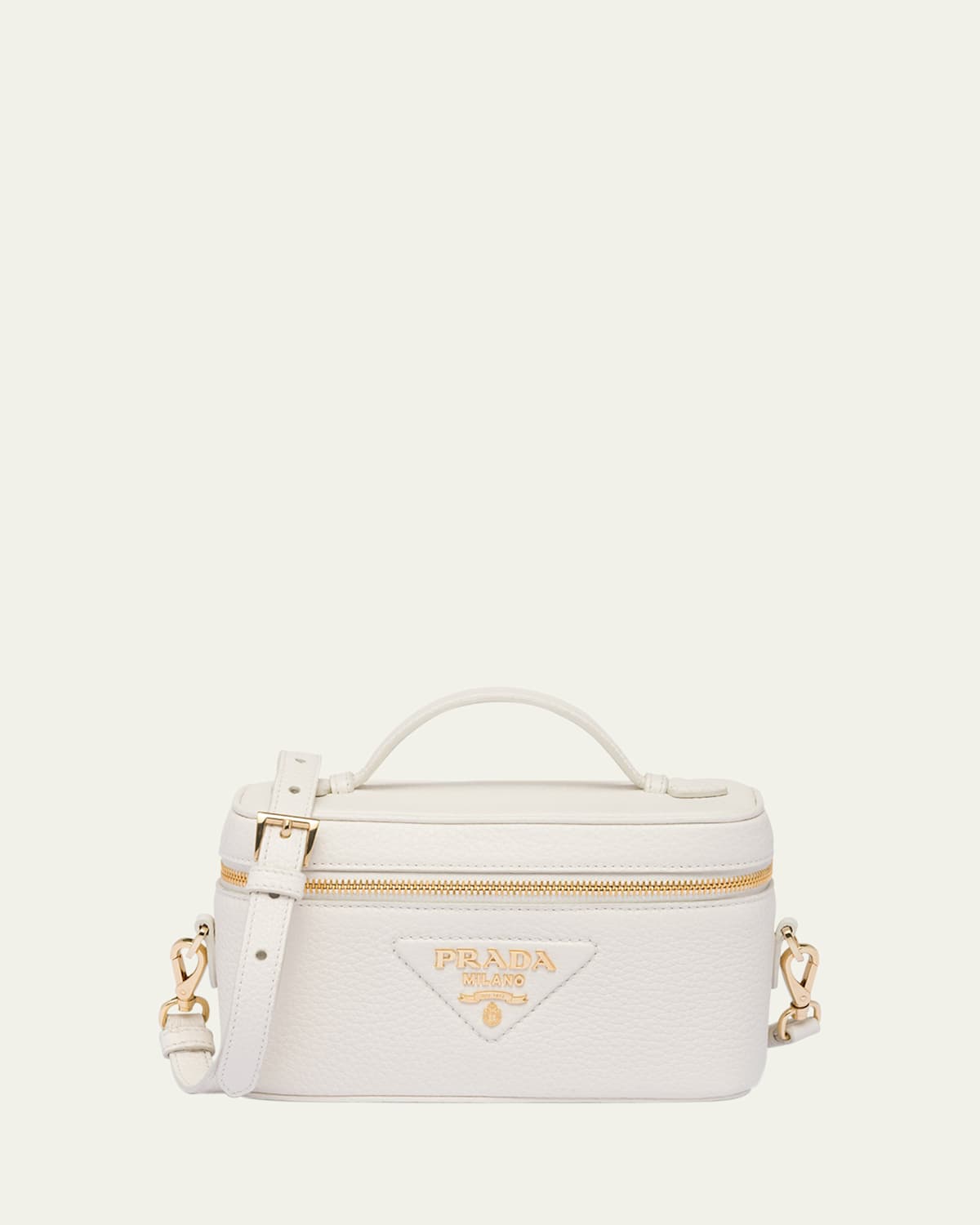Prada Mini Zip Saffiano Leather Crossbody Bag In F03ms Biancos 1