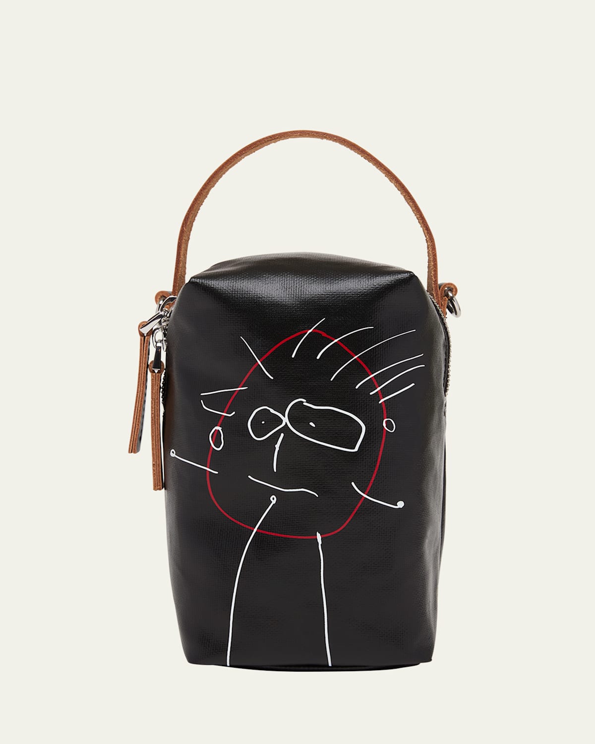Pili Graphic-Print Canvas Bucket Bag