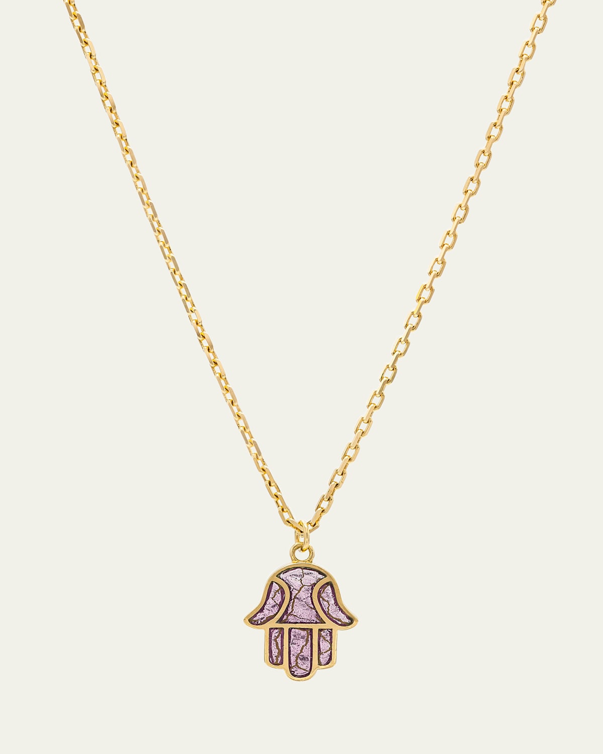 Audrey C. Jewels Hamsa Enamel Pendant Necklace