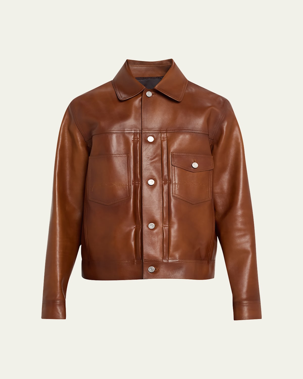 Men's Leather Trucker Jacket