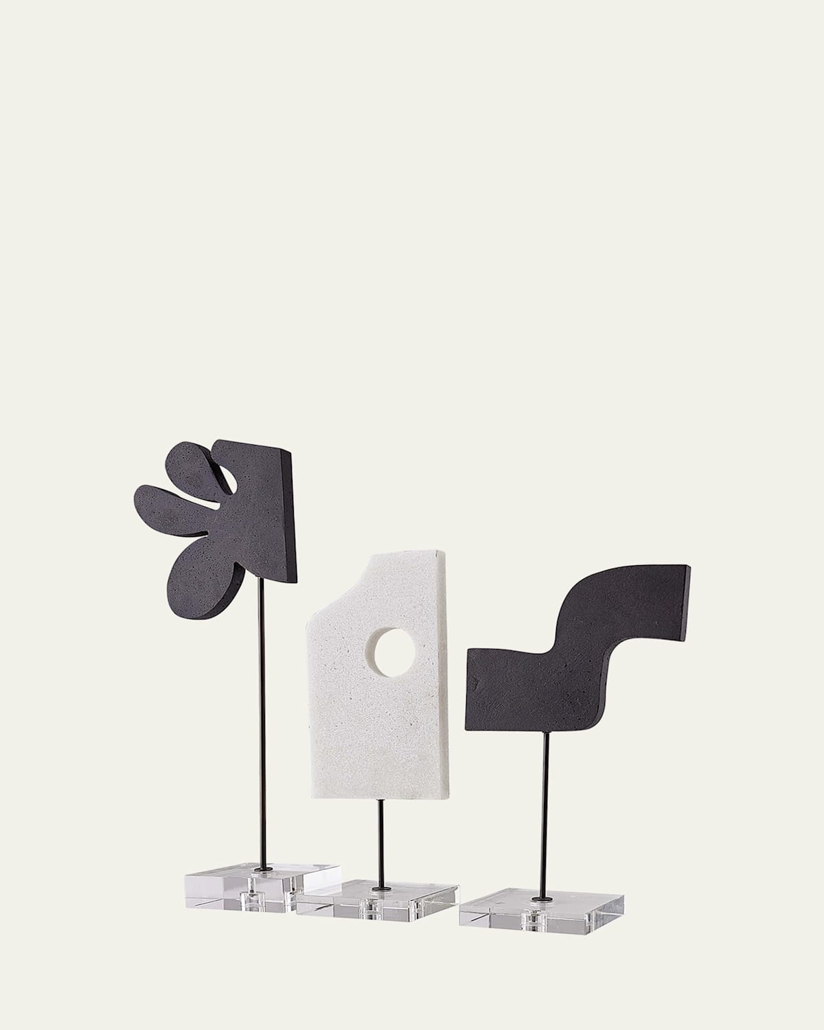 Arteriors Uri Sculptures, Set Of 3 In Black