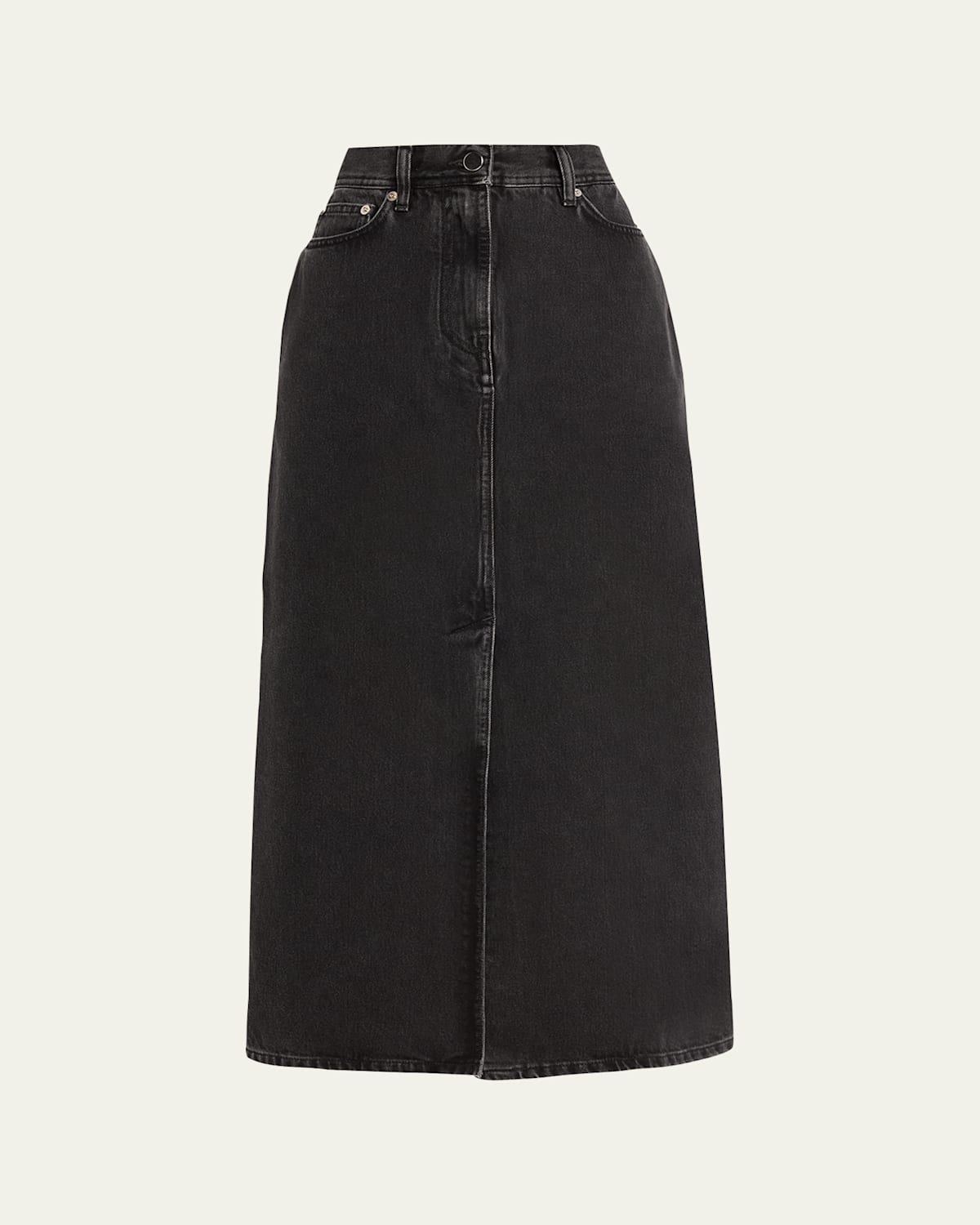 Loulou Studio Rona Denim Long Skirt In Black