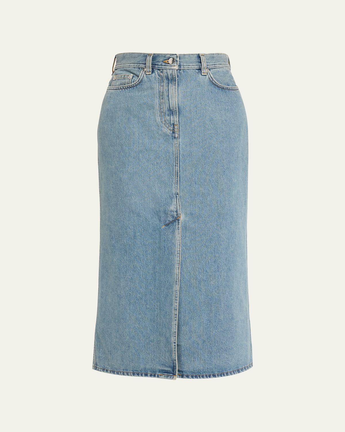 Loulou Studio Rona Denim Long Skirt In Blue