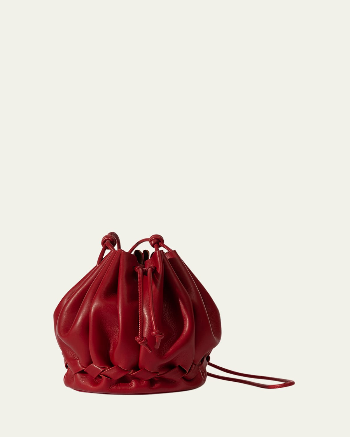 Molina Pleated Leather Bucket Bag