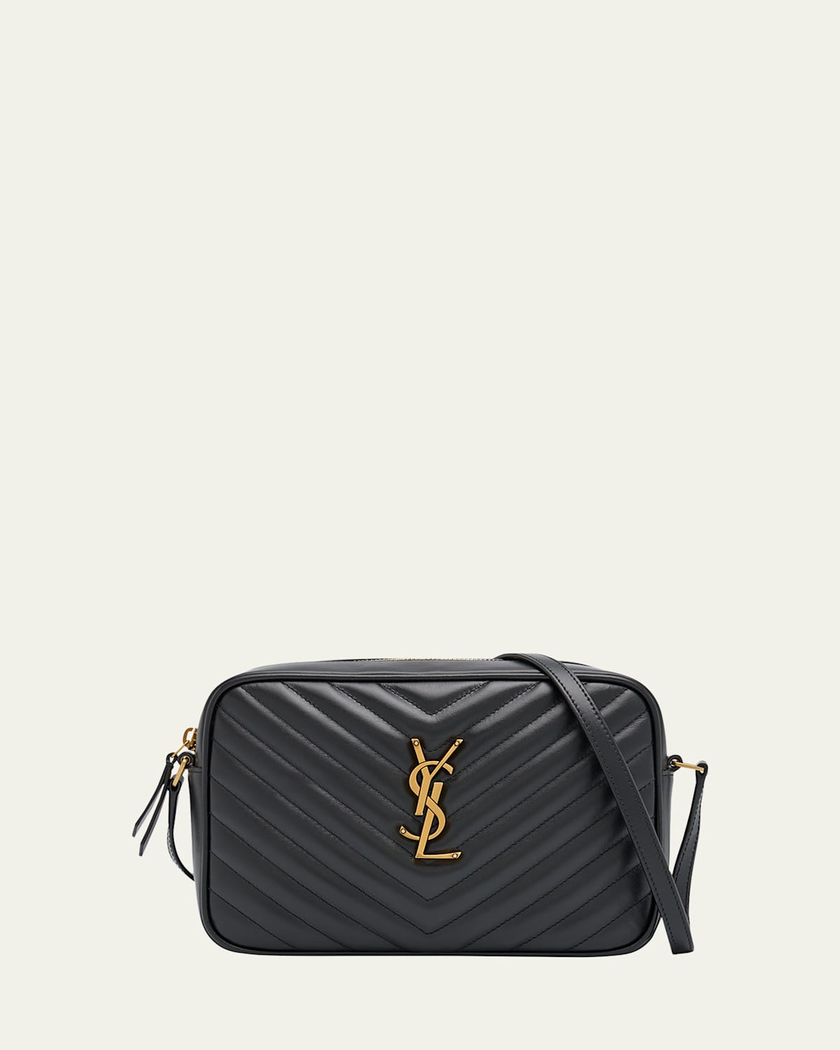SAINT LAURENT LOU MEDIUM YSL CAMERA BAG WITH POCKET IN QUILTED LEATHER 
