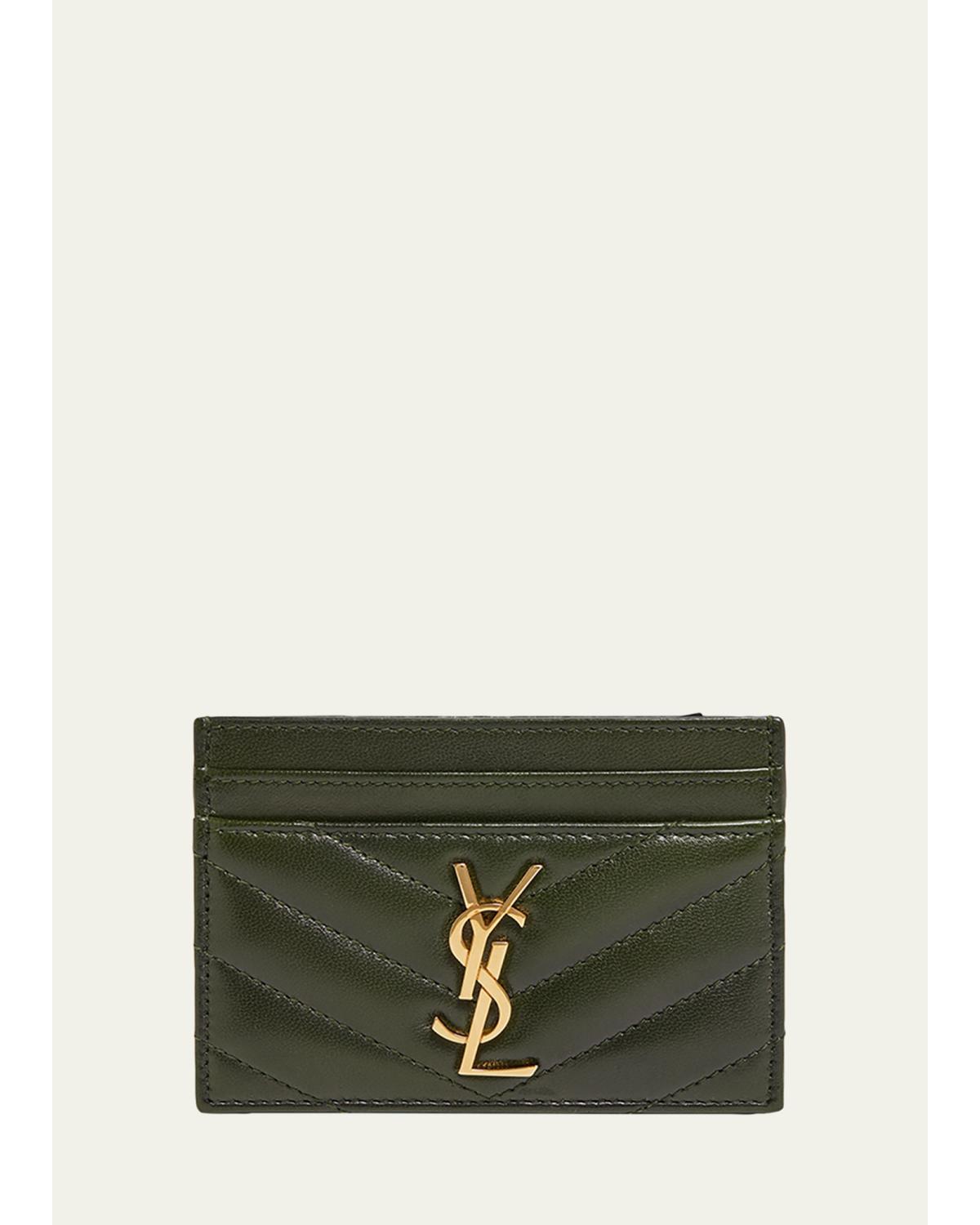 YSL Monogram Card Case in Quilted Smooth Leather