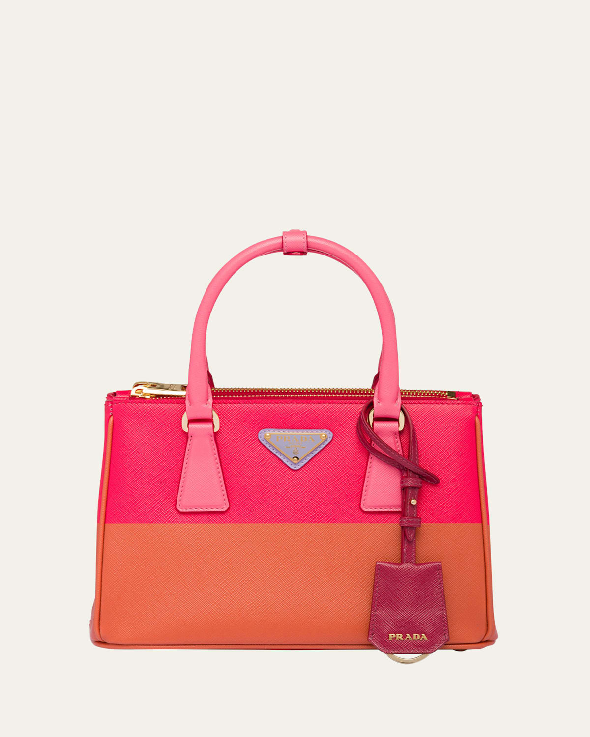 Prada Galleria Small Colorblock Top-handle Bag In Pink