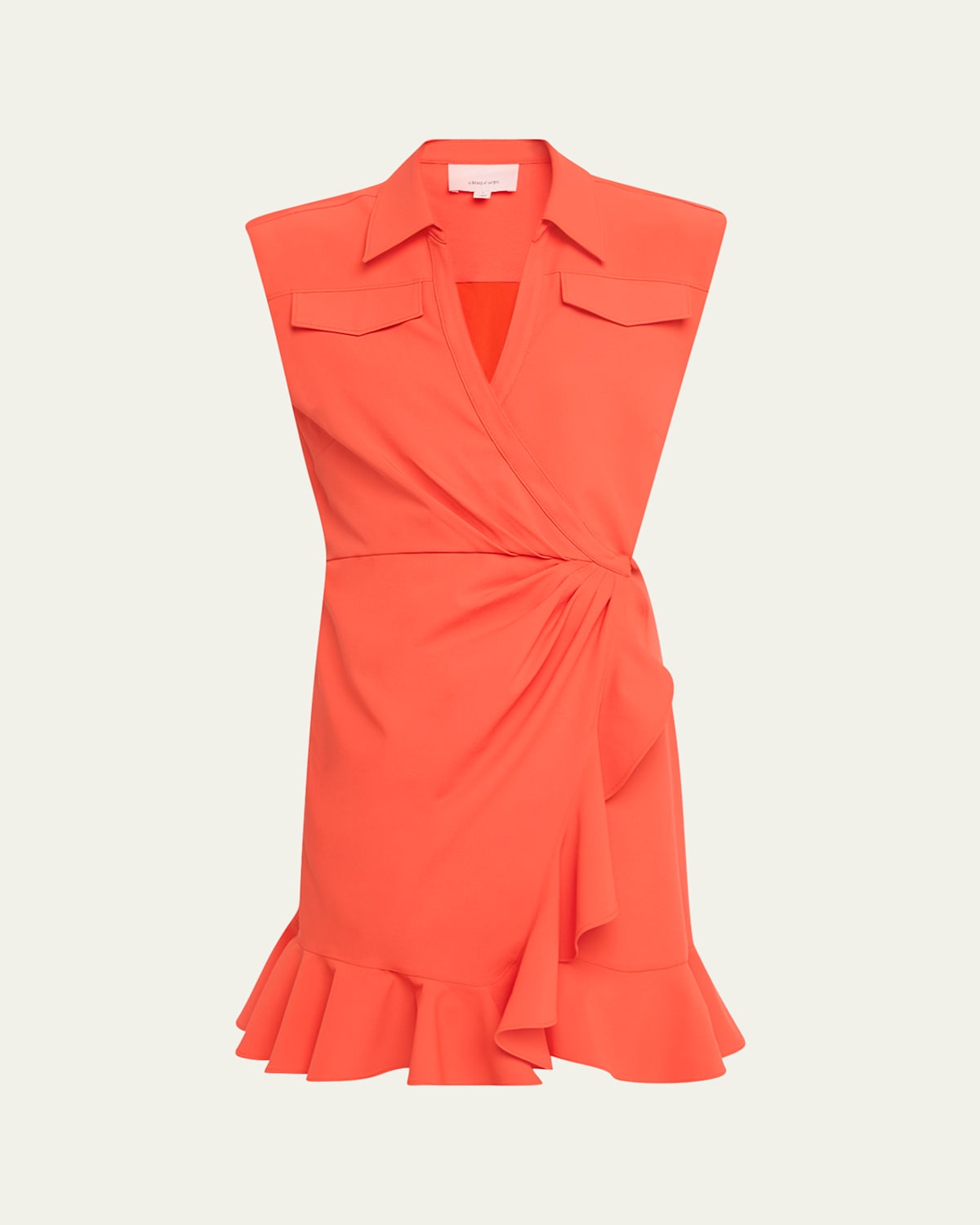 Shop Cinq À Sept Zenni Sleeveless Mini Shirtdress In Cherry Tomato