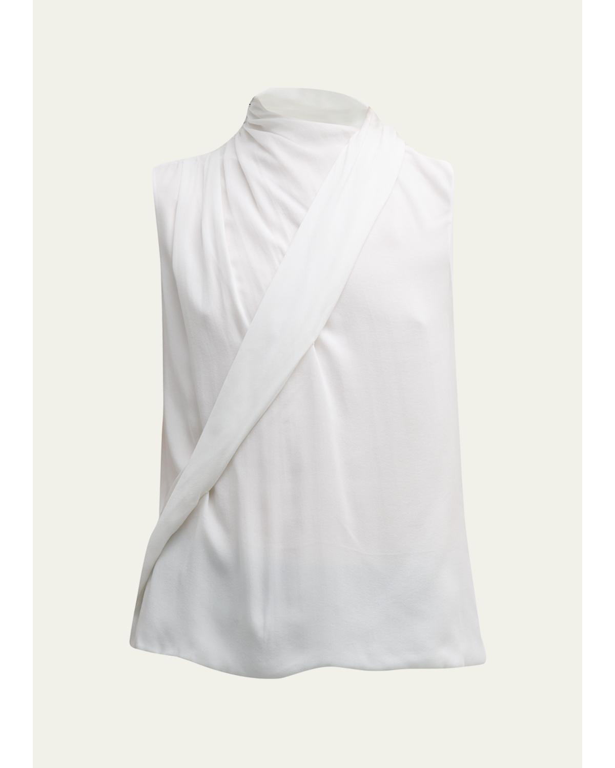 Silk Cross-Front Blouse