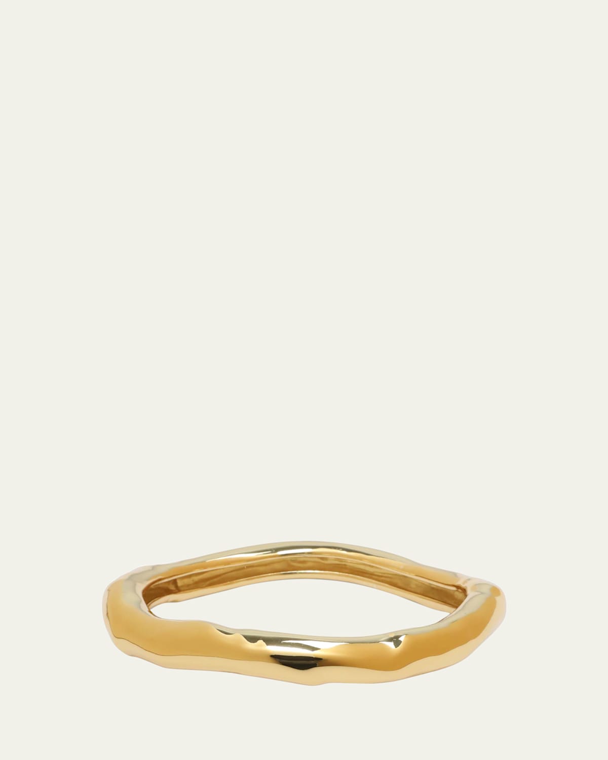 Small Molten Gold Bangle Bracelet, Size Large