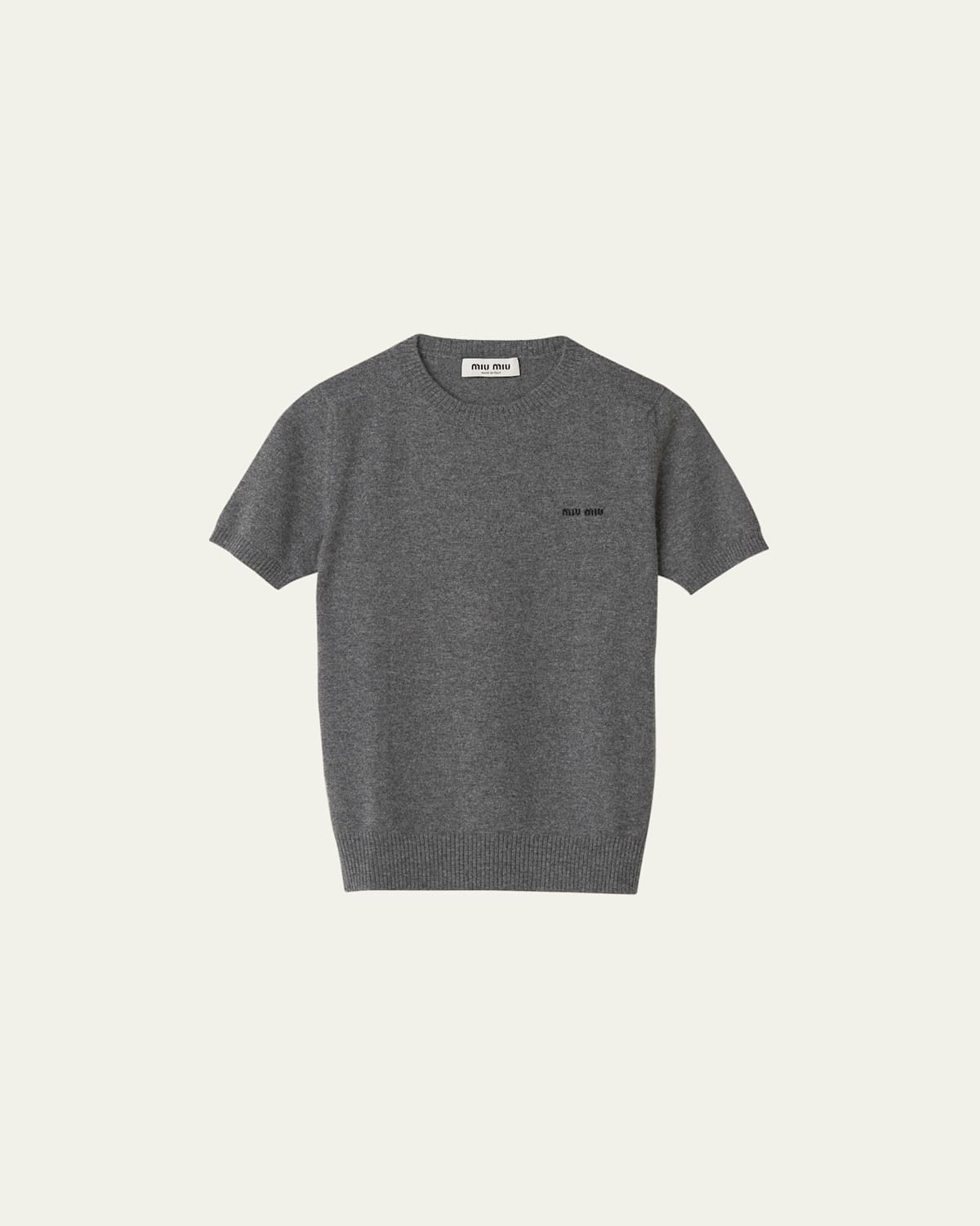 Short-Sleeve Cashmere Sweater