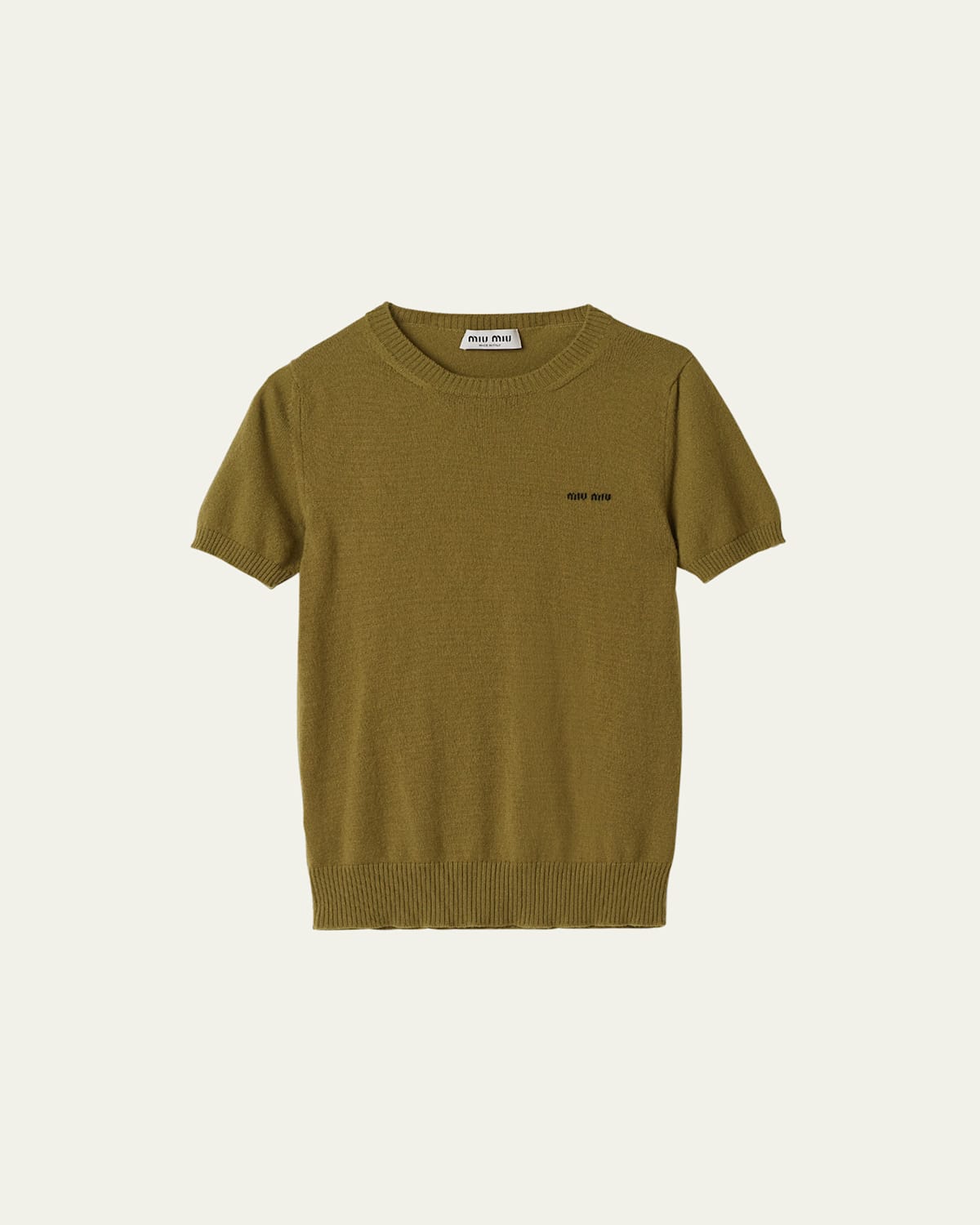 Short-Sleeve Cashmere Sweater