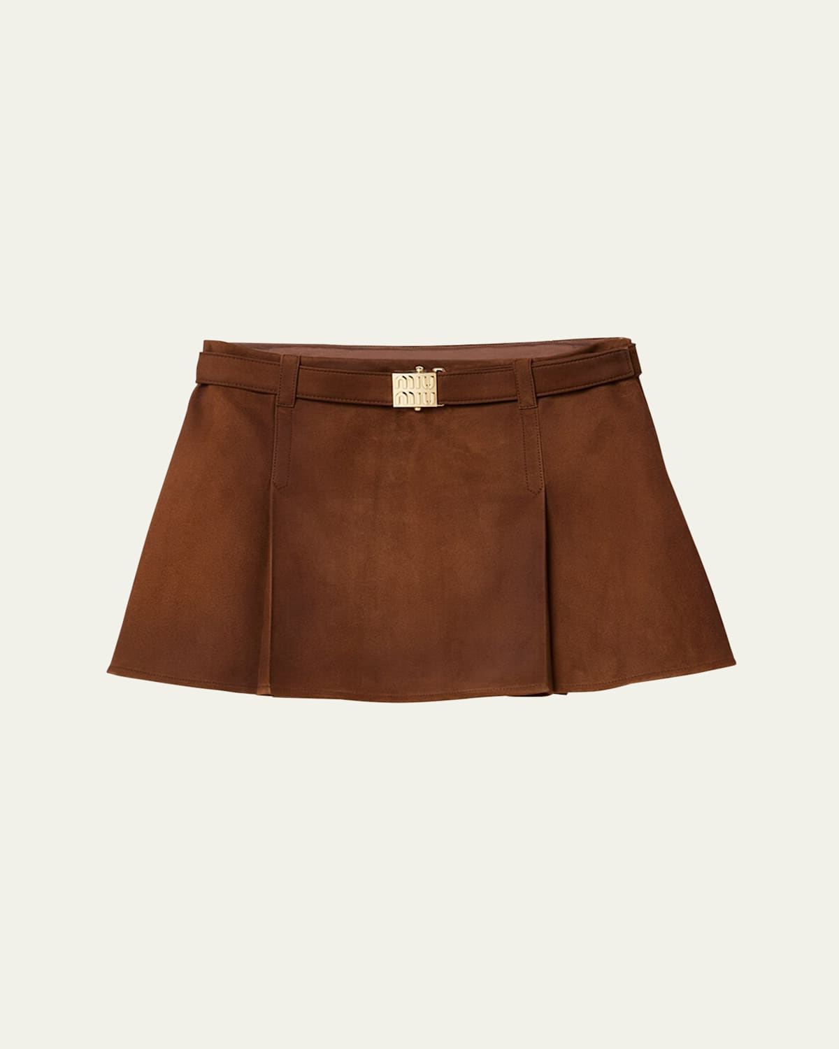 Suede Belted Mini Skirt