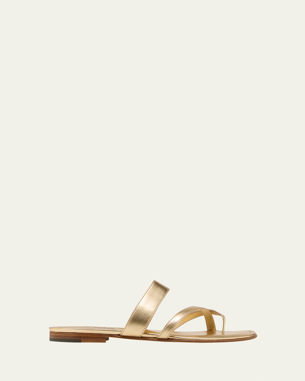Susa Metallic Crisscross Flat Sandals