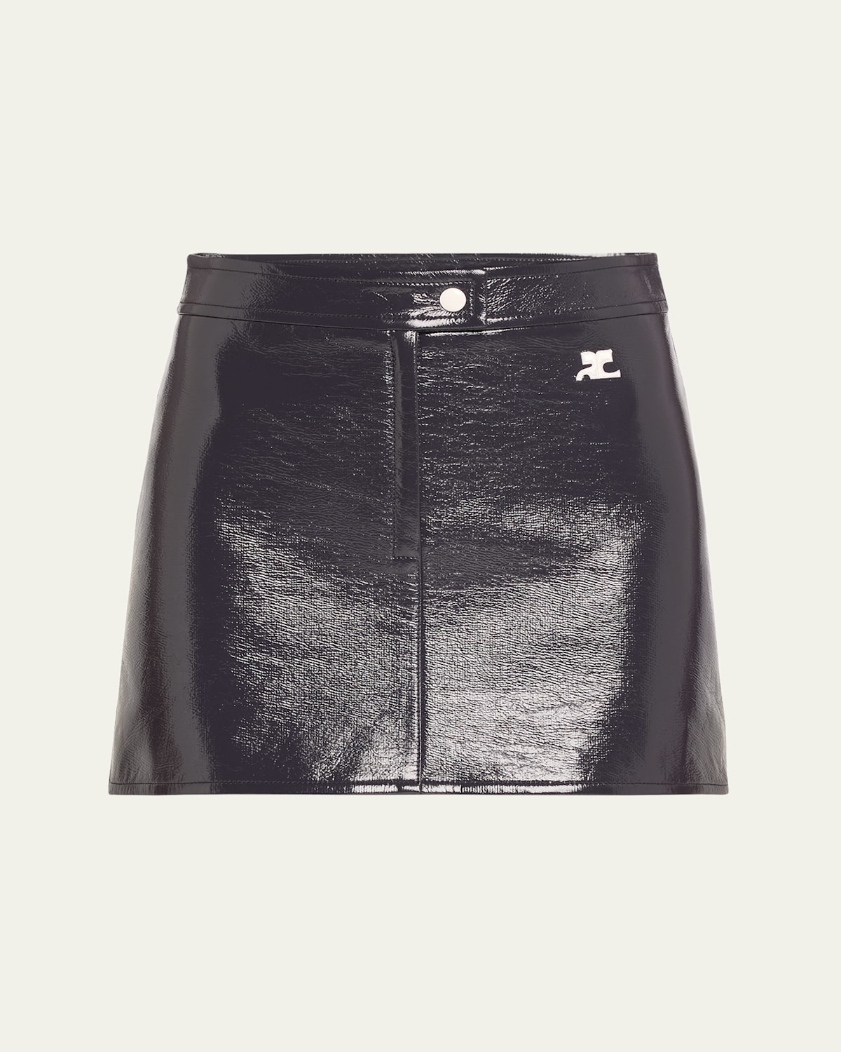 Shop Courrèges Vinyle Reedition Mini Skirt In Denim
