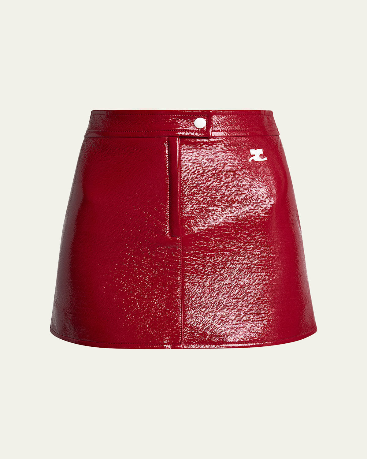 Courrèges Reedition Vinyl Mini Skirt In Red