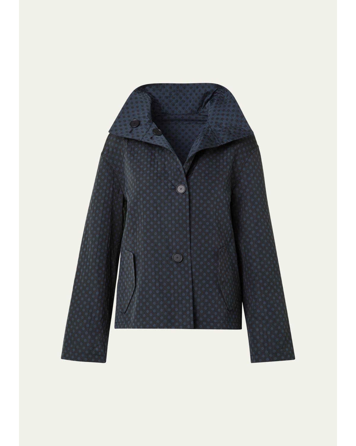 Polka-Dot Single-Breasted Jacket