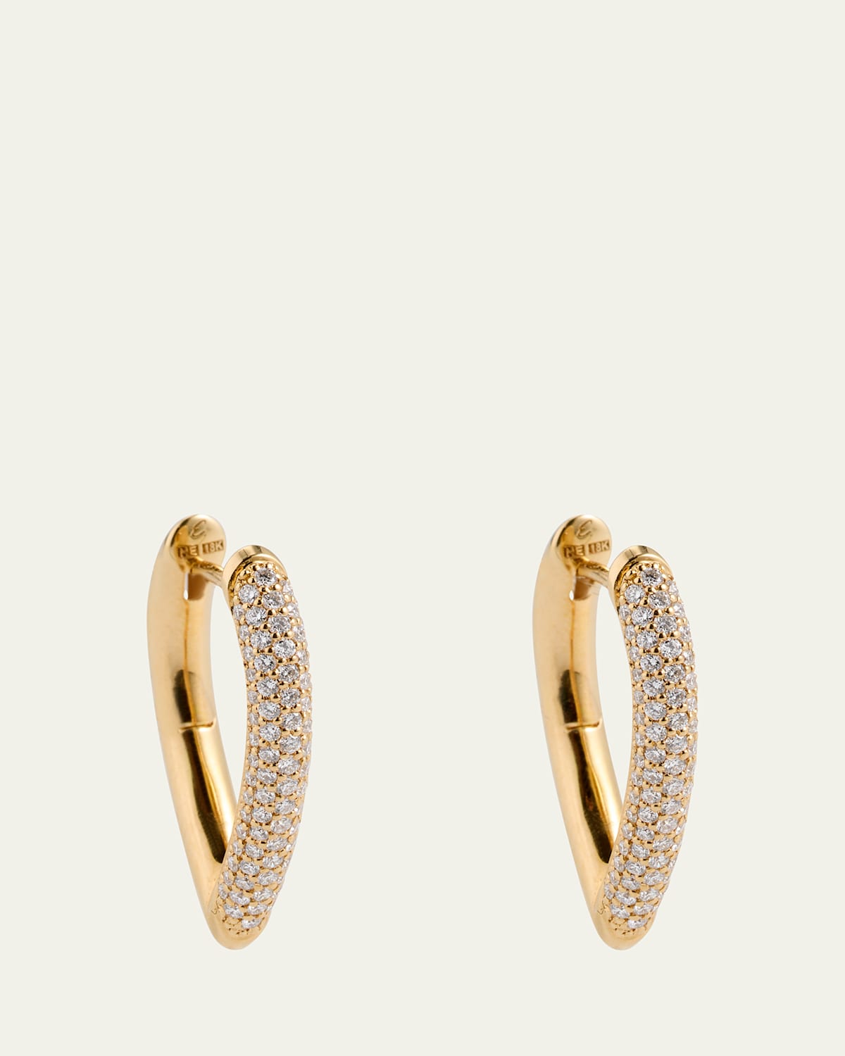 The Drop Link Earrings, Small, in Yellow Gold and White Diamonds