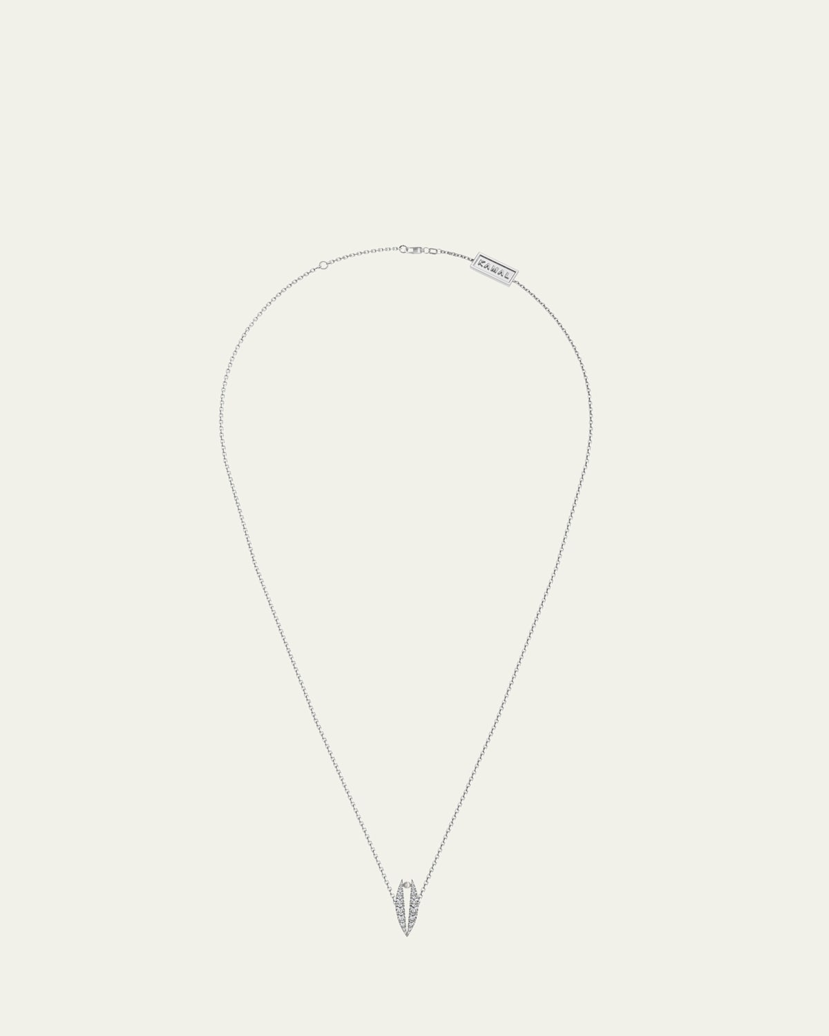 KAMAL Diamond Pave Lotus Pearl Pendant Necklace