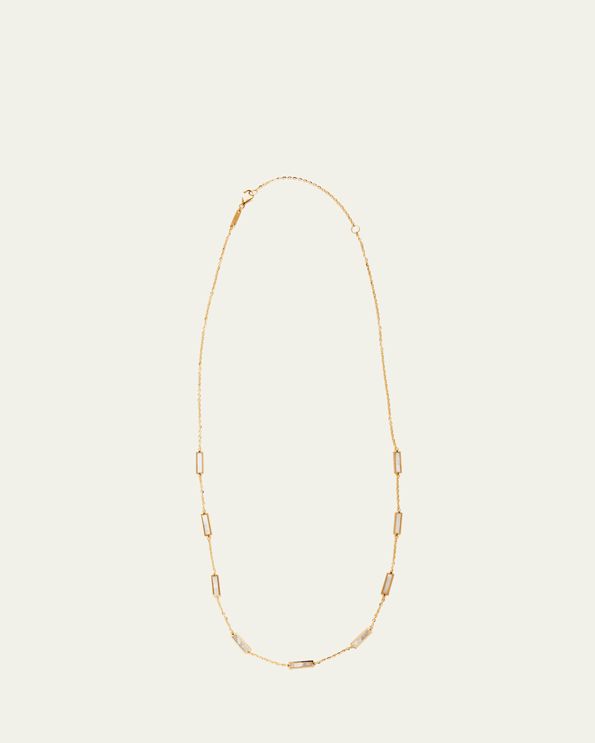 Bar Chain Necklace with Gemstones