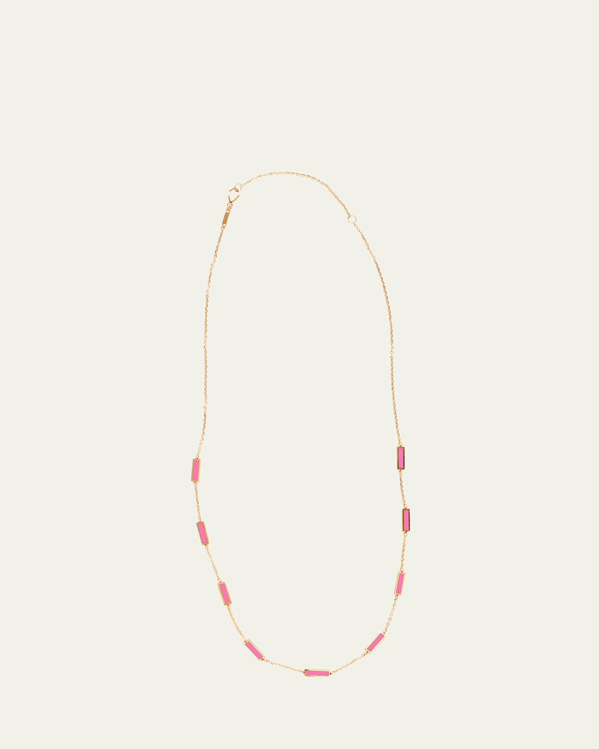 Bar Chain Necklace with Gemstones