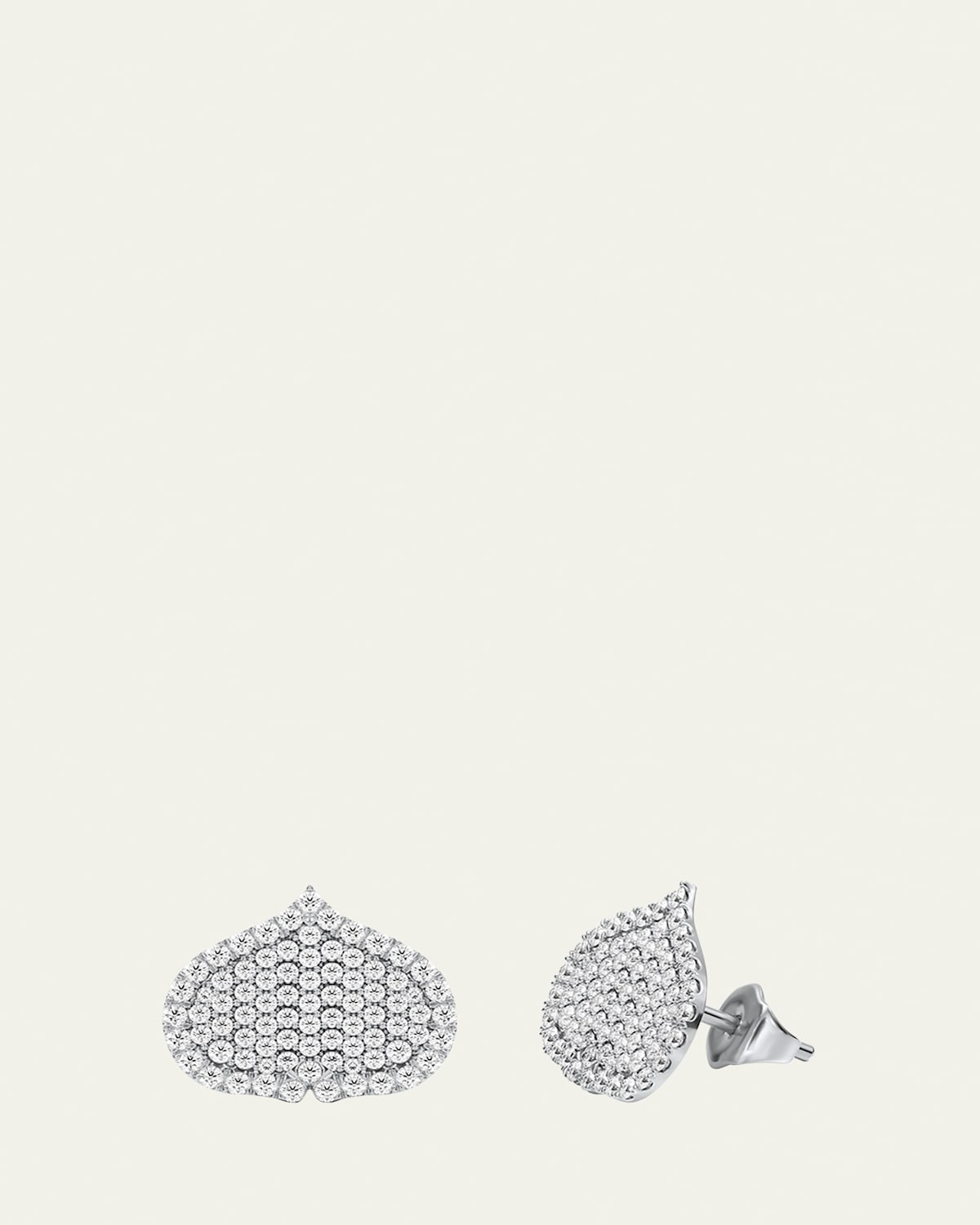 Eye Adore Stud Earrings in Gold and White Diamonds, 12mm