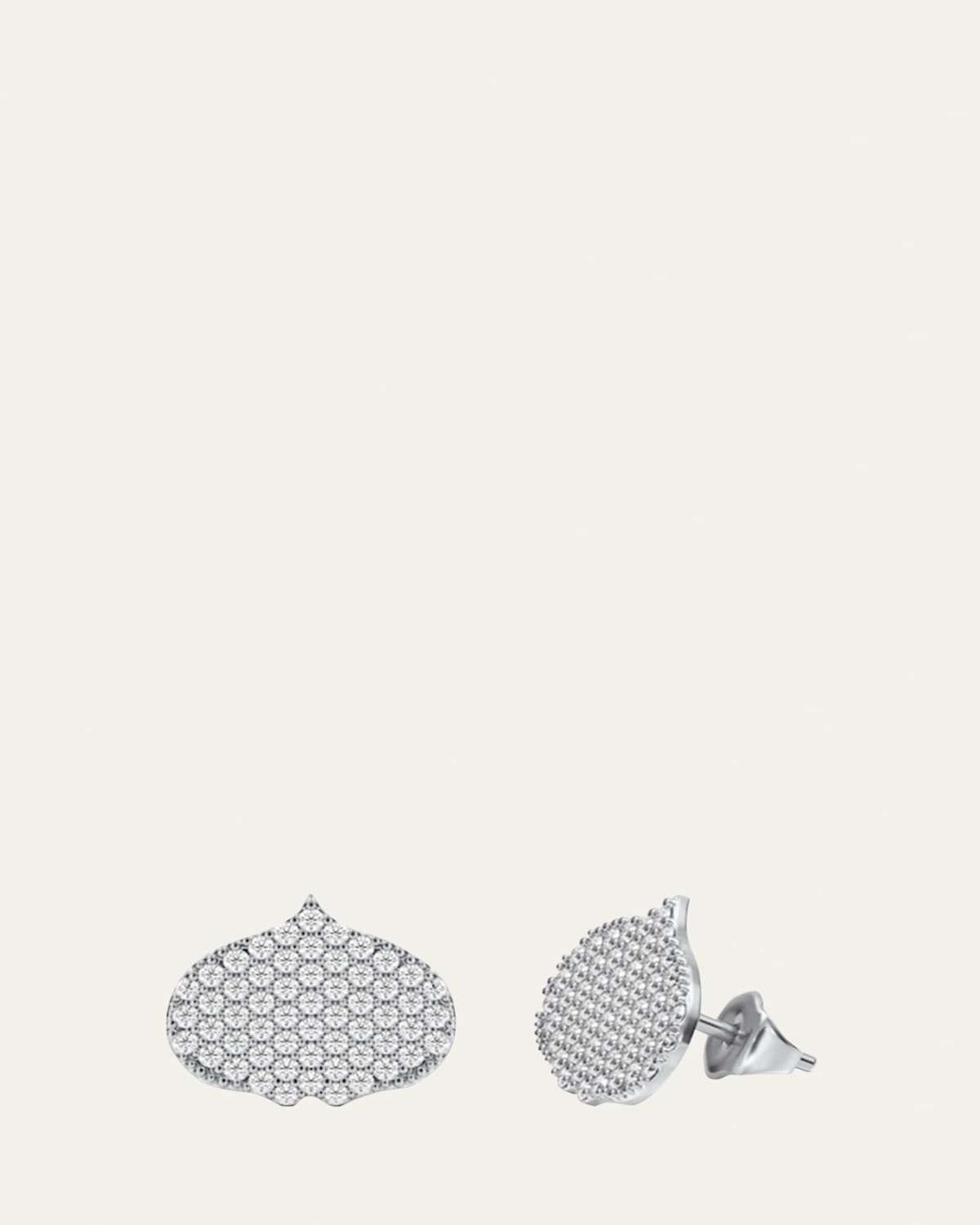 Eye Adore Stud Earrings in Gold and White Diamonds, 12mm