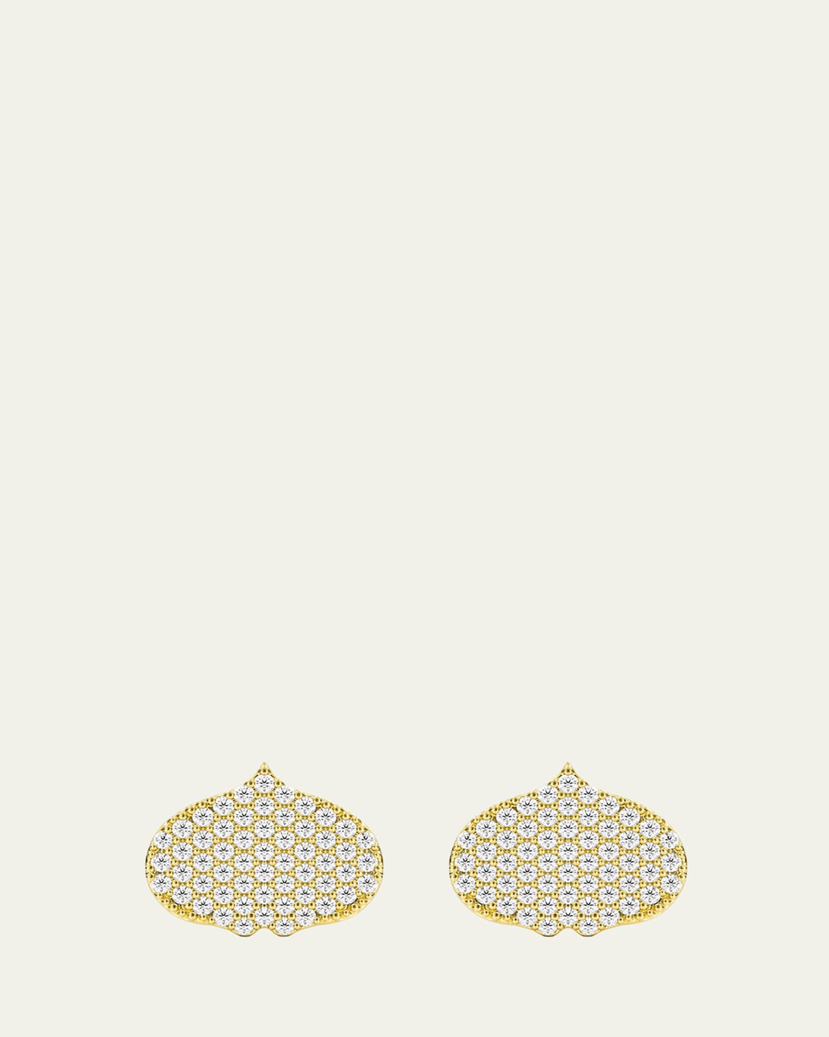 Eye Adore Stud Earrings in Yellow Gold and White Diamonds, 12mm