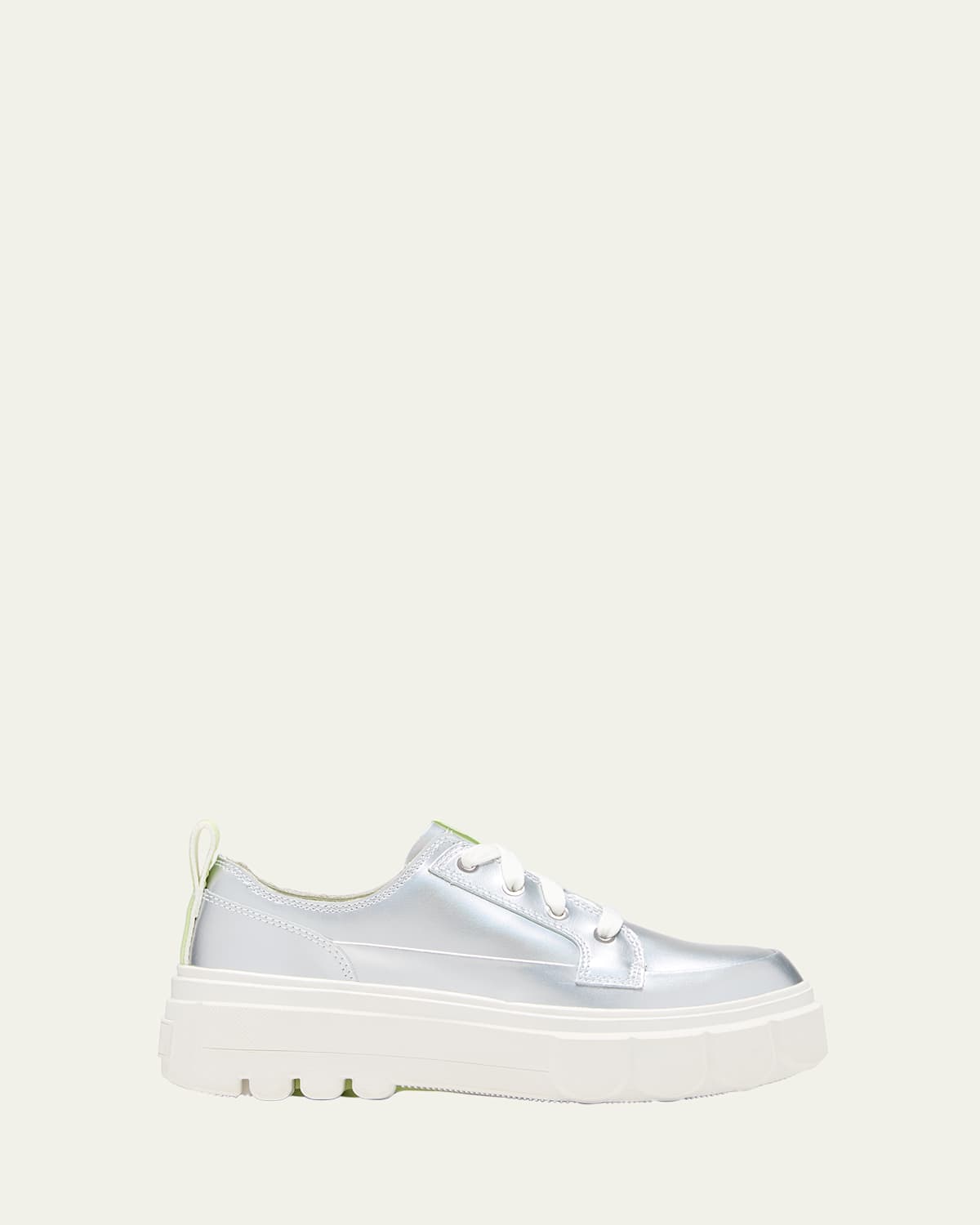 Sorel Caribou Leather Chunky Sneakers In Sea Salt Luminous Lime