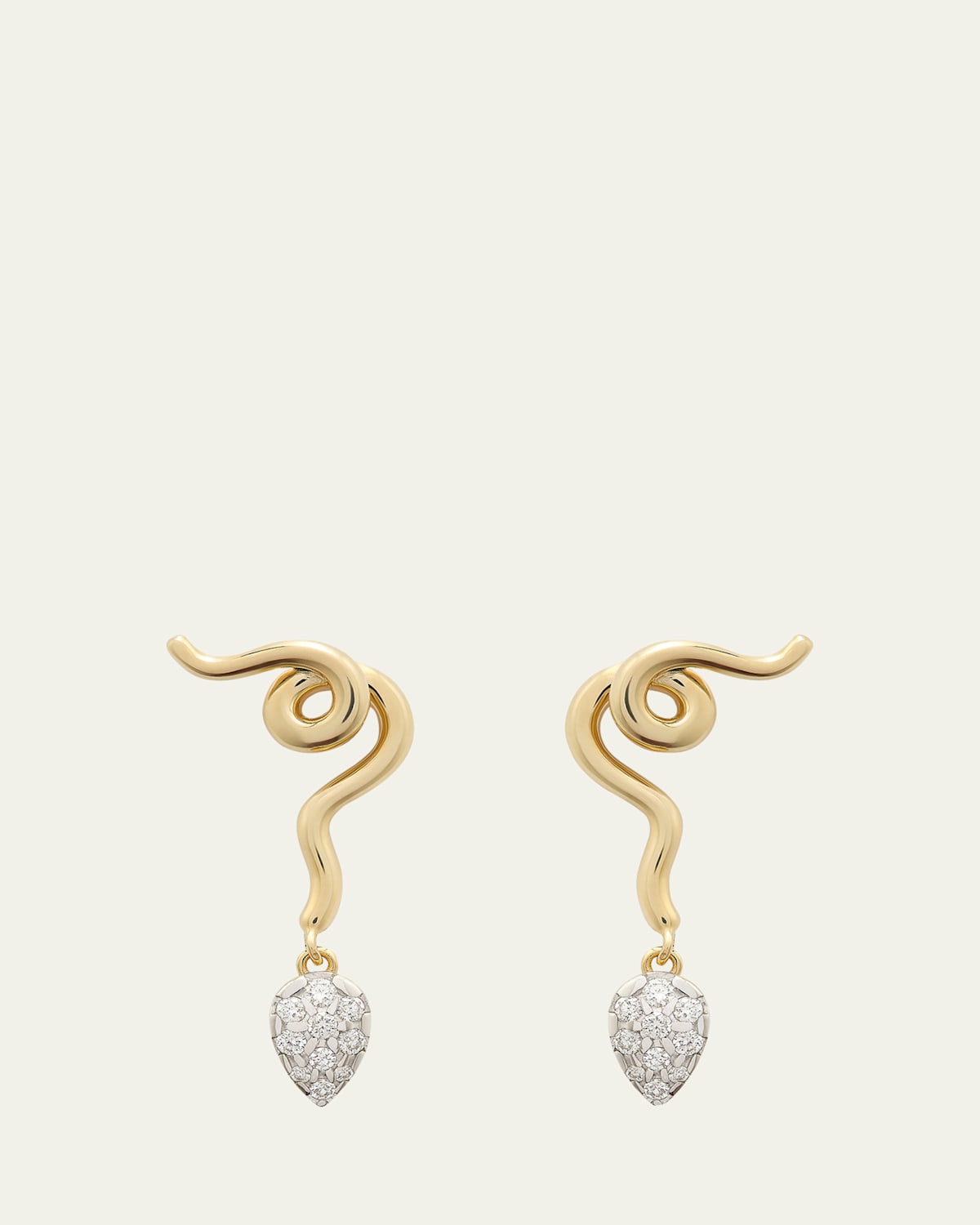 Vine Diamond Pavé Drop Earrings