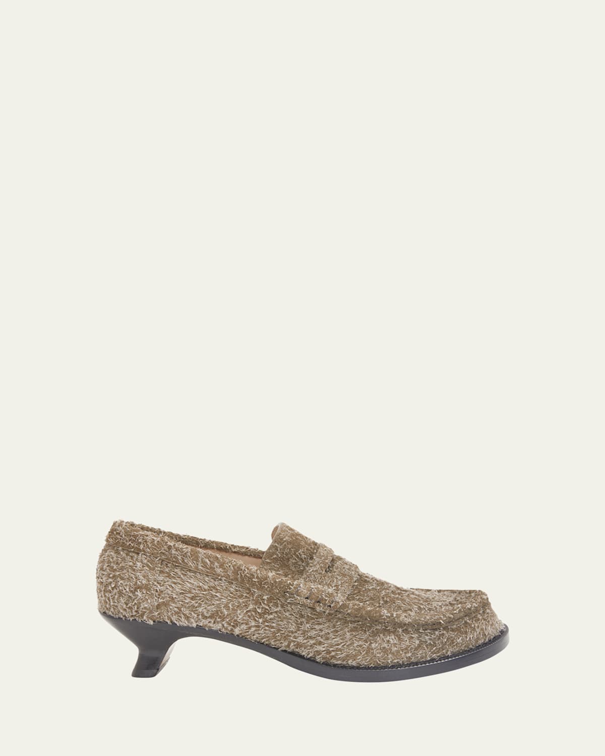 Loewe Terra Suede Kitten-heel Penny Loafers In Multi