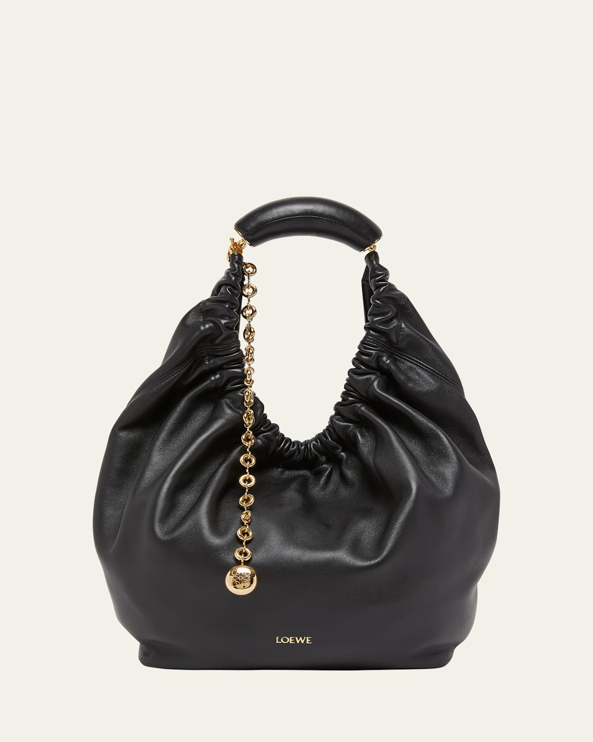 Loewe Squeeze Small Shoulder Bag In Napa Leather In Black