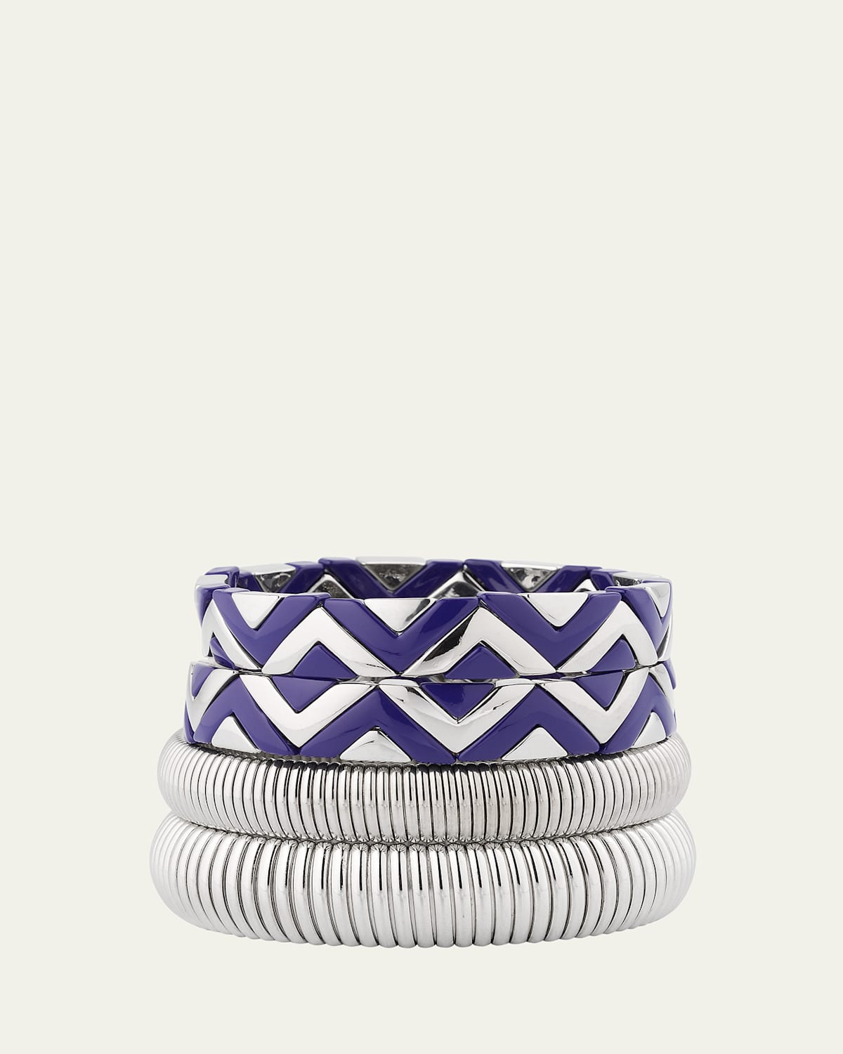 The Santorini Stack Cobra Bracelets, Set of 4