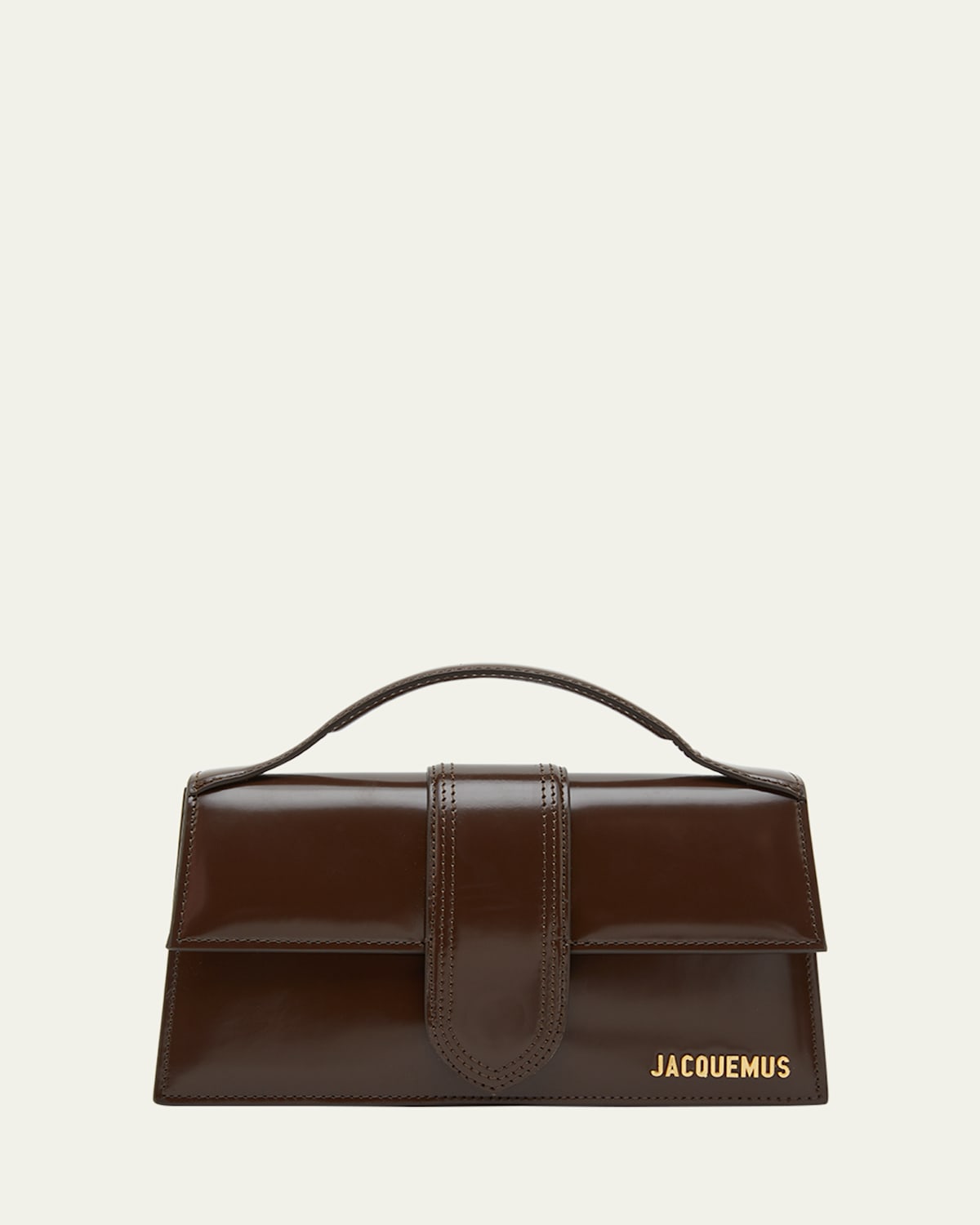Jacquemus Le Grand Bambino Leather Crossbody Flap Bag In Brown