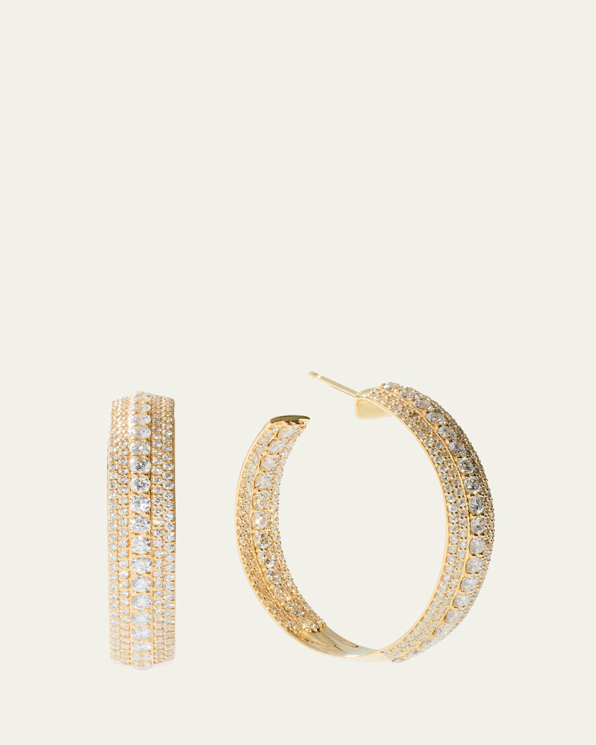 Lana 14K Curved Mega Flawless Hoop Earrings, 30mm