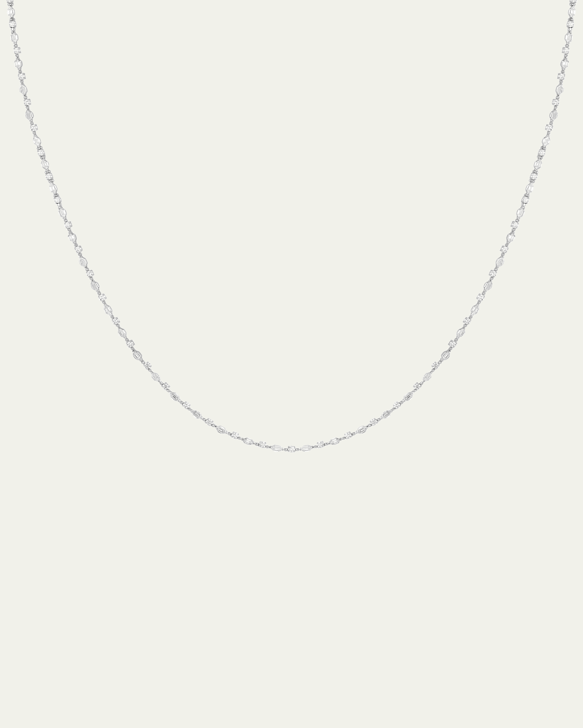 Paul Morelli 18K White Gold Hex Diamond Necklace, 17"L