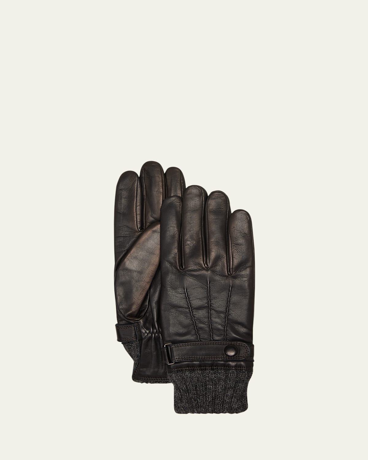 Agnelle Men's Darius Cashmere-Lined Leather Gloves