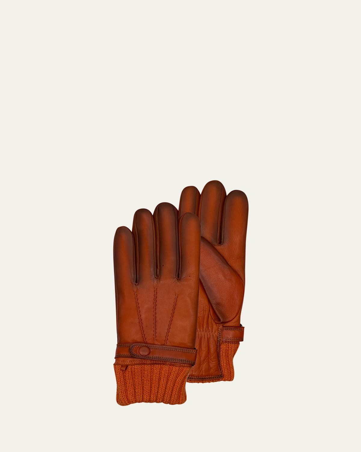 Agnelle Men's Darius Cashmere-Lined Leather Gloves