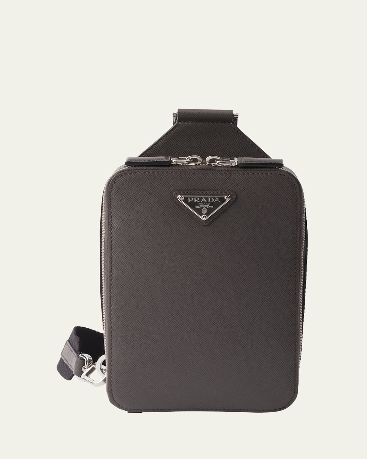 Men's Saffiano Leather Sling Backpack