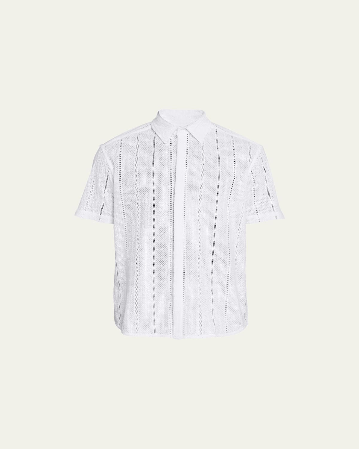 Men's Crochet Broad-Stripe Shirt